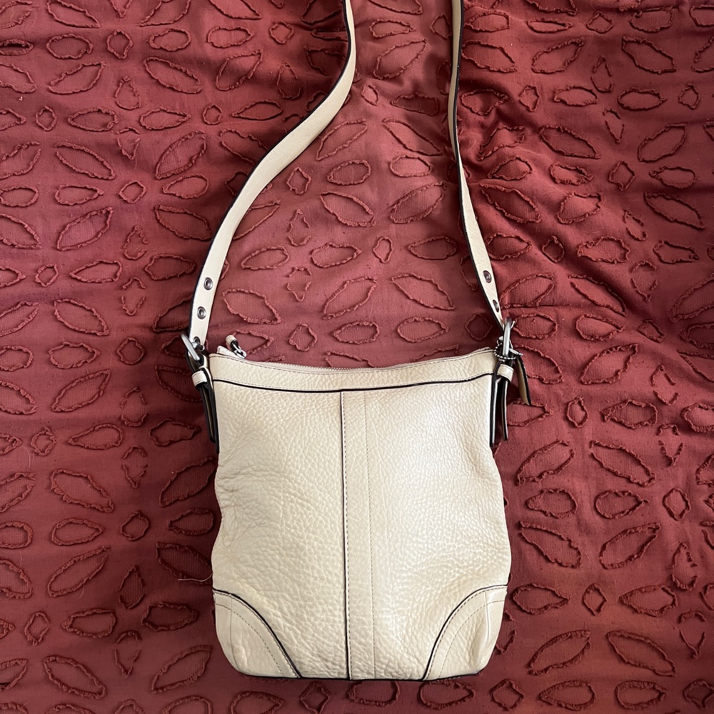 White Pebbled Coach Bag